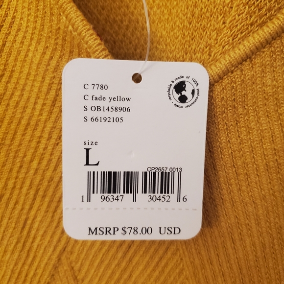 Free People Kristy Sweater Dress Fade Yellow L NWT - Picture 9 of 10